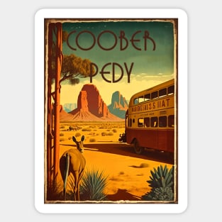 Coober Pedy Australia Vintage Travel Art Poster Sticker